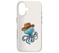 Carcasa para iPhone 17 Jellyfish Western Sheriff Cowboy Funny Ocean Animal
