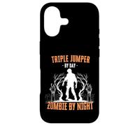 Carcasa para iPhone 17 Jersey Triple por día Zombie por la Noche Triple Salto Halloween