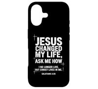 Carcasa para iPhone 17 Jesus Changed My Life Ask Me How Christian Bible Versículo