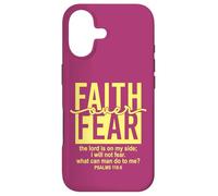 Carcasa para iPhone 17 Jesus Faith Over Fear Yellow Psalm 118:6 Christian Scripture