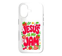 Carcasa para iPhone 17 Jesus is My Jam Cute Christian Strawberry Faith