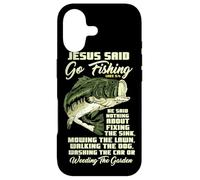 Carcasa para iPhone 17 Jesus Said Go Fishing Fish Story Biblia Pesca Pesca de lubina