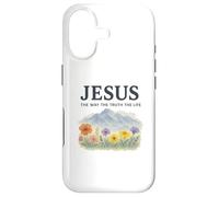 Carcasa para iPhone 17 Jesus The Way The Truth The Life Watercolor Mountains