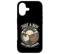 Carcasa para iPhone 17 Just A Boy Who Loves Chickens Retro Farm Blueprint Livestock