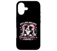 Carcasa para iPhone 17 Just a Girl Who Loves Border Collie Puppies Lindo corazón de Perro