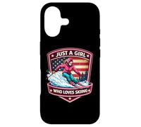 Carcasa para iPhone 17 Just A Girl Who Loves Skiing American Skier Ski Resort USA