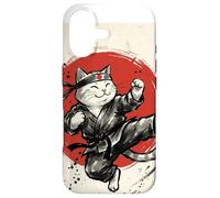 Carcasa para iPhone 17 Karate Gato Japonés Artes Marciales Sumi-e Japón Vintage Mamá