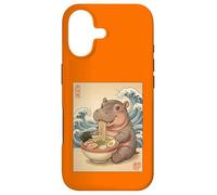 Carcasa para iPhone 17 Kawaii Baby Hipopótamo Comiendo Fideos Ramen Lindo Anime