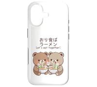 Carcasa para iPhone 17 Kawaii Bear Cubs Let's Eat Together Diseño de Fideos japoneses
