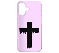 Carcasa para iPhone 17 Kawaii Black Drippy Cross, Gurokaw Pastel Goth Estética
