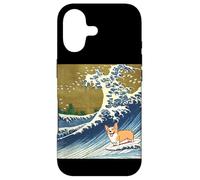 Carcasa para iPhone 17 Kawaii Cute Corgi on The Great Wave in Hokusai Style