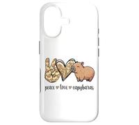 Carcasa para iPhone 17 Kawaii Kids Womens Girls Peace Love Meme Lover Capybara
