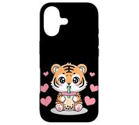 Carcasa para iPhone 17 Kawaii Tiger Boba Lover Illustration