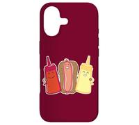 Carcasa para iPhone 17 Kawaii Wiener Ketchup Salsas de Mostaza Friends Funny Hot Dog