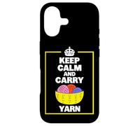 Carcasa para iPhone 17 Keep Calm and Carry Yarn Funny Knitting Design