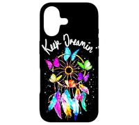 Carcasa para iPhone 17 Keep On Dreamin - Atrapasueños con Plumas de Mariposas Coloridas
