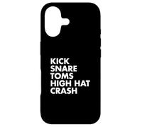 Carcasa para iPhone 17 Kick Snare TOMS High Hat Crash Drum Set Texto