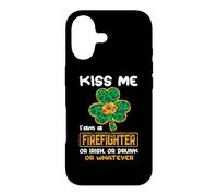 Carcasa para iPhone 17 Kiss Me I'm A Firefighter with Shamrock St Patricks Day
