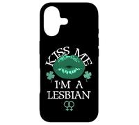 Carcasa para iPhone 17 Kiss Me I'm a Lesbian St Patricks Day Green Lips Les Pride
