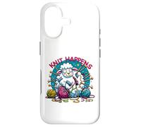 Carcasa para iPhone 17 Knit Happens Fun Funny Knitters ovejas Tejer Hilo Regalo