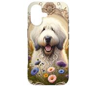 Carcasa para iPhone 17 Komondor Dog Summer Wildflowers Obra de Arte