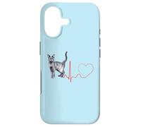Carcasa para iPhone 17 Korat Cat Heartbeat ECG Pulso Divertido Amor Korat Gatos