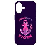 Carcasa para iPhone 17 La Cinta Stronger Than The Storm Fight contra el cáncer de Mama Viste de Rosa