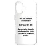 Carcasa para iPhone 17 La generación silenciosa-tradicionalistas Años de Nacimiento: 1928-1945