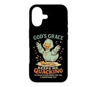 Carcasa para iPhone 17 La Gracia de Dios me Mantiene cuestionando Pato Cristiano