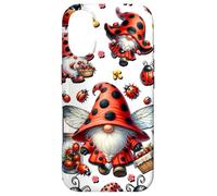 Carcasa para iPhone 17 Ladybug Mom Floral Spring GNOME Pattern with Cute Ladybugs