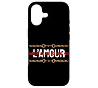 Carcasa para iPhone 17 L'Amour with Printed Golden Style Chains Valentin's Day Love