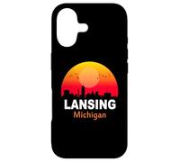 Carcasa para iPhone 17 Lansing Michigan Vintage Sunset Retro City State USA