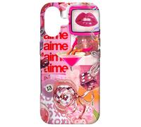 Carcasa para iPhone 17 Lápiz Labial Preppy Pink Disco Ball Kiss Cowgirl Martini Collage