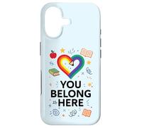 Carcasa para iPhone 17 Lápiz Rainbow Pencil Heart Pride Teacher LGBTQ+ de You Belong Here