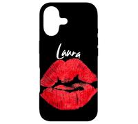 Carcasa para iPhone 17 Laura Red Lips Nombre Personalizado