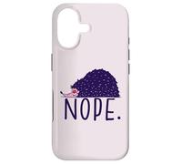 Carcasa para iPhone 17 Lazy Hedgehog Dice Nope No Hoy Meme Divertido Introvertido