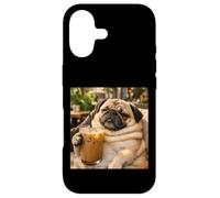 Carcasa para iPhone 17 Lazy Sunday Coffee Pug Funny Relaxing Meme