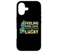 Carcasa para iPhone 17 Leprechaun Dino T-Rex En Suerte Sintiendo Rugido Y Suerte