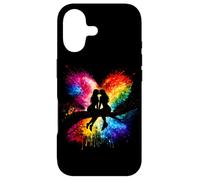 Carcasa para iPhone 17 Lesbian Girls Kissing on Tree Branch Rainbow Silhouette