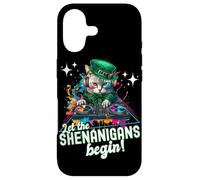 Carcasa para iPhone 17 Let The Shenanigans Begin! DJ Cat Music St Patrick’s Humor