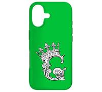 Carcasa para iPhone 17 Letra G Inicial + Corona Verde Kelly