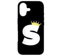 Carcasa para iPhone 17 Letra S mayúscula Alfabeto Monograma Inicial Rey Reina Corona