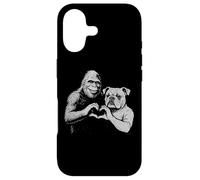 Carcasa para iPhone 17 Letrero de Mano con corazón de Bulldog inglés Bigfoot Sasquatch para Amantes de los Perros