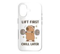 Carcasa para iPhone 17 Lift First Chill Later, Bonito carpincho para el Gimnasio, Arte humorístico