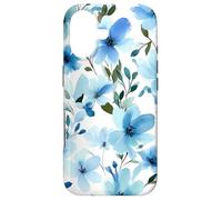 Carcasa para iPhone 17 Light Blue Flower Lover Cute Girly Navy Floral Nature