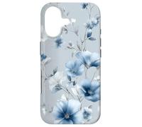Carcasa para iPhone 17 Light Blue Flower Lover Cute Girly Navy Floral Nature