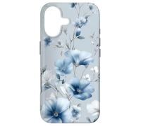 Carcasa para iPhone 17 Light Blue Flower Lover Cute Girly Navy Floral Nature