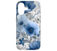 Carcasa para iPhone 17 Light Blue Flower Lover Cute Girly Navy Floral Nature