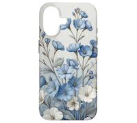 Carcasa para iPhone 17 Light Blue Flower Lover Cute Girly Navy Floral Nature