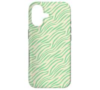 Carcasa para iPhone 17 Lime Cream Green Wavy Lines Curves Flowing Strokes Pattern